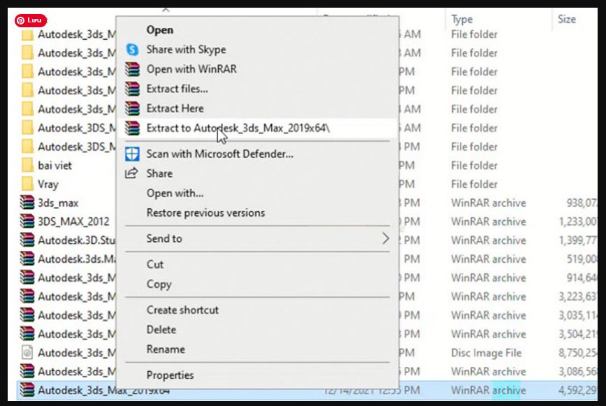 Giải nén 3Ds Max 2019