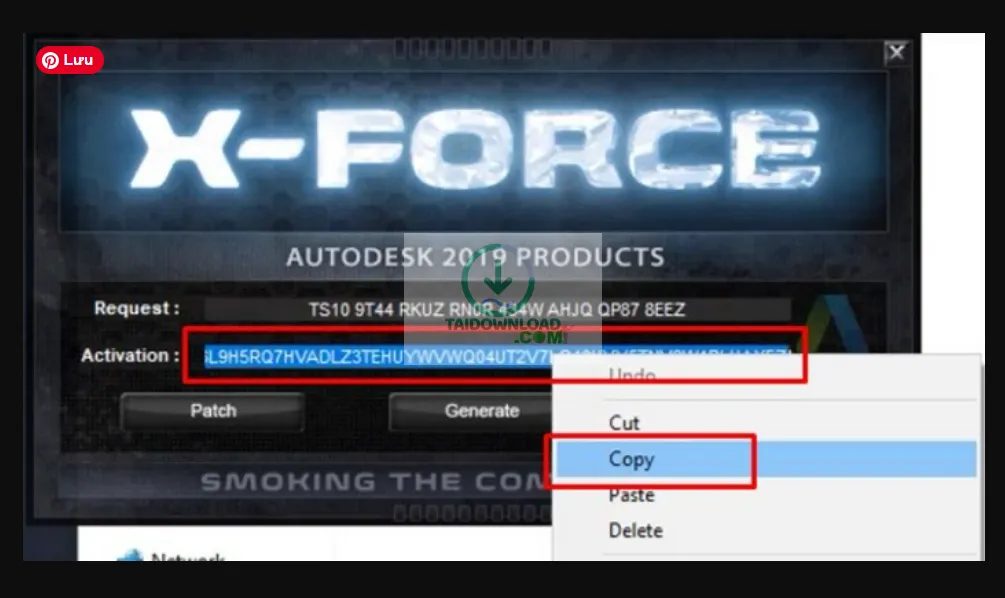 Activation AutoCAD 2019 bằng XForce