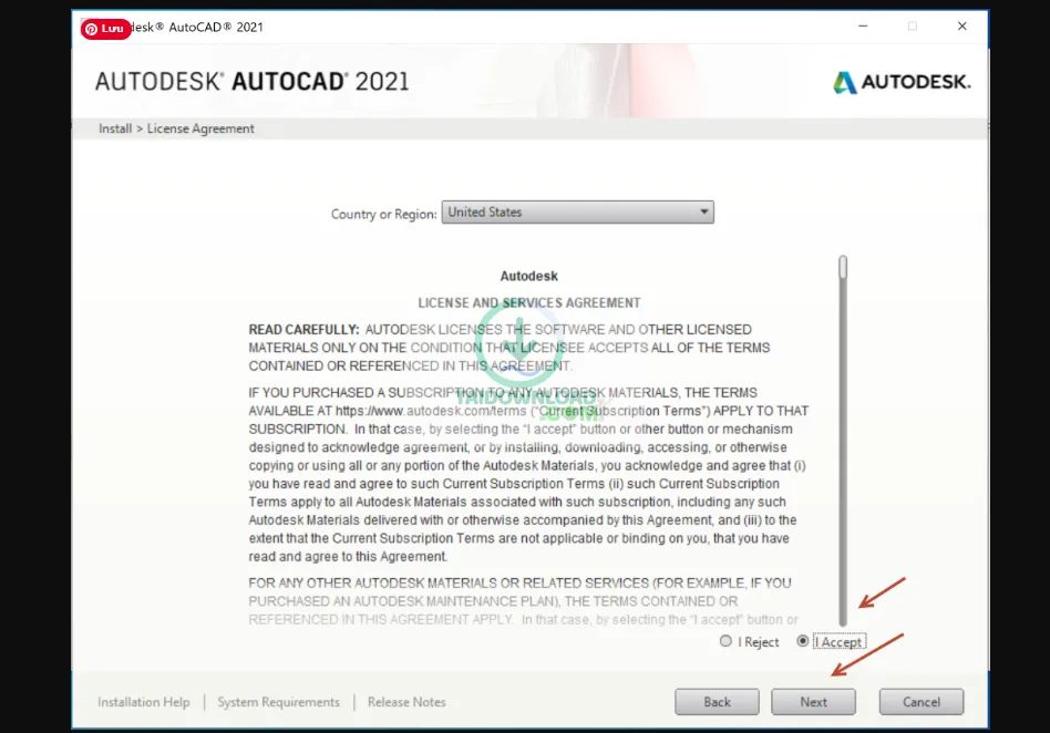 cài đặt AutoCAD 2021