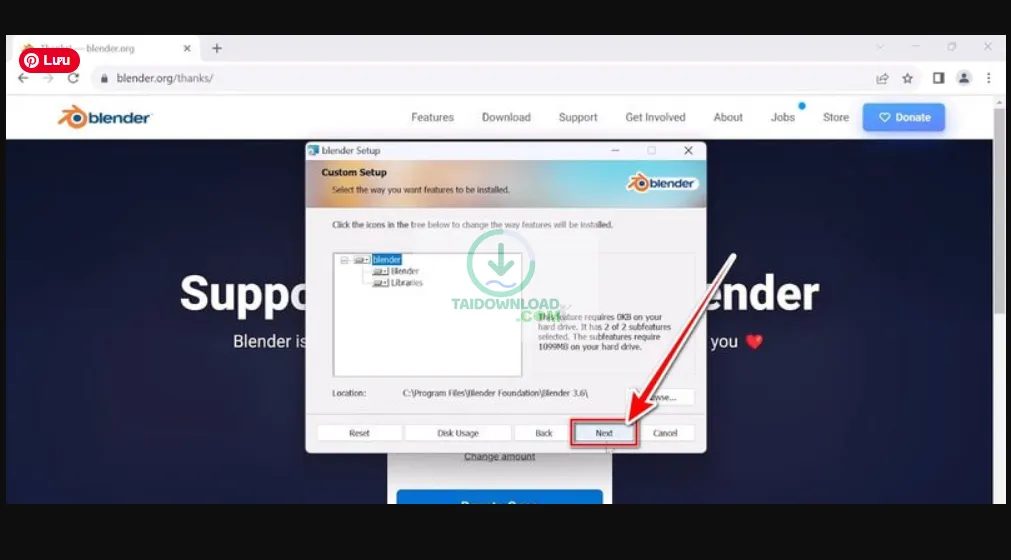 cài đặt Blender 2025