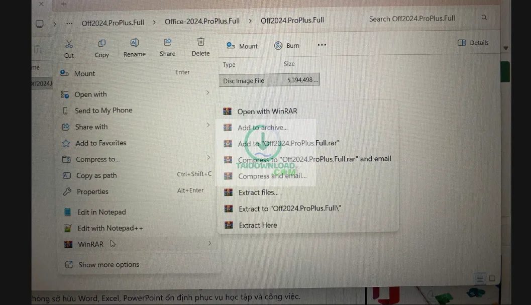 Giải nén Office 2024 Full
