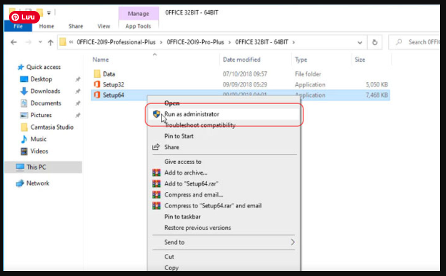 cài đặt Office 2019