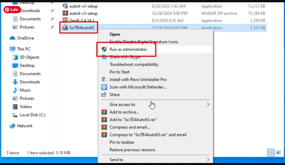 cài đặt SciTE4Autoit3