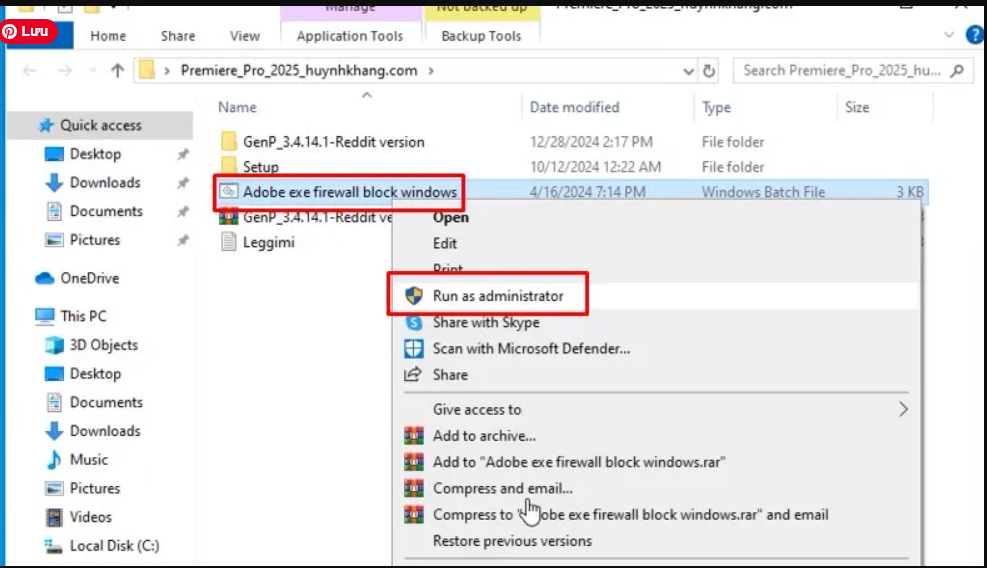 kích hoạt phần mềm Premiere Pro 2025