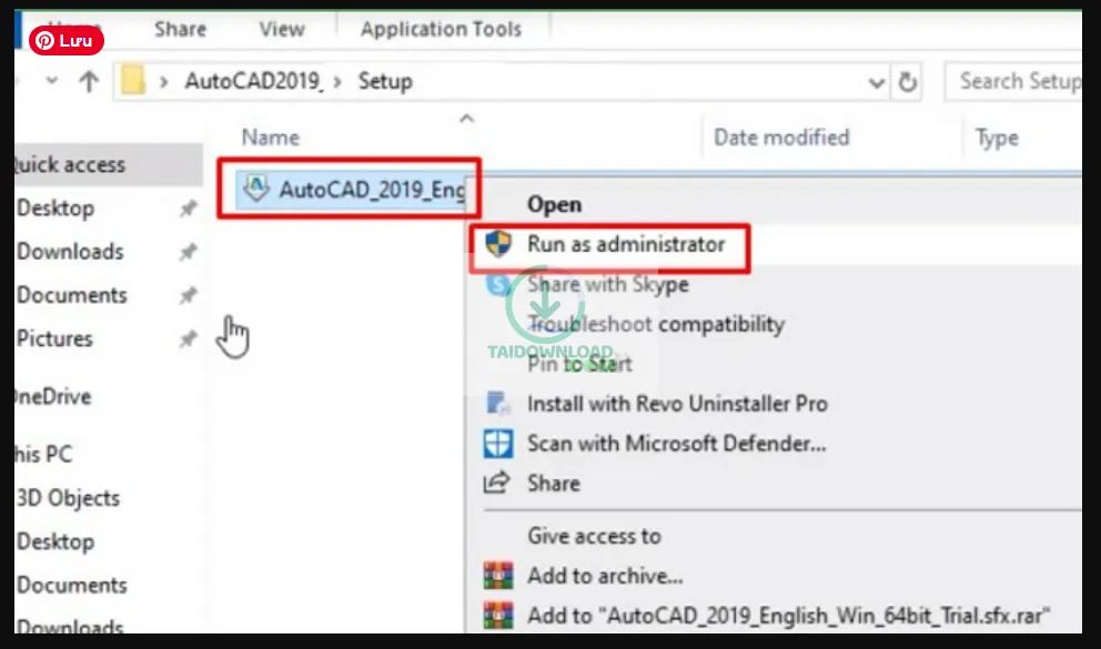 cài đặt AutoCAD 2019