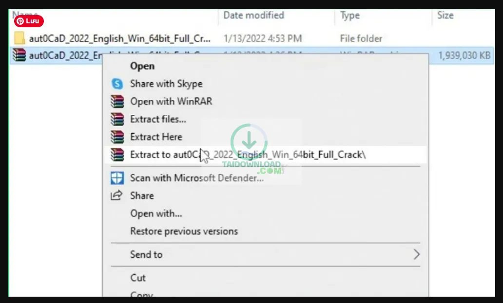 ài đặt AutoCAD 2022.