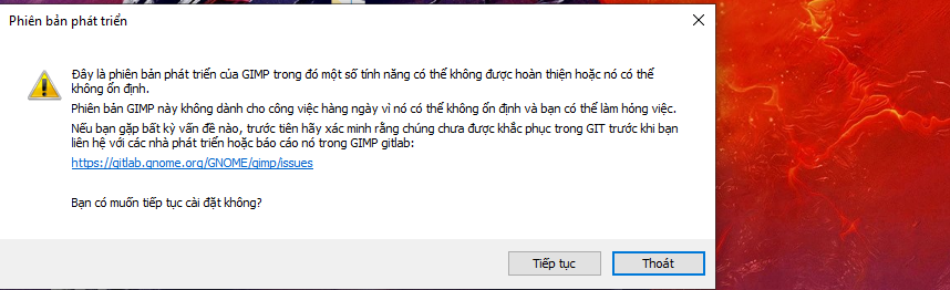 cài đặt GIMP 2025