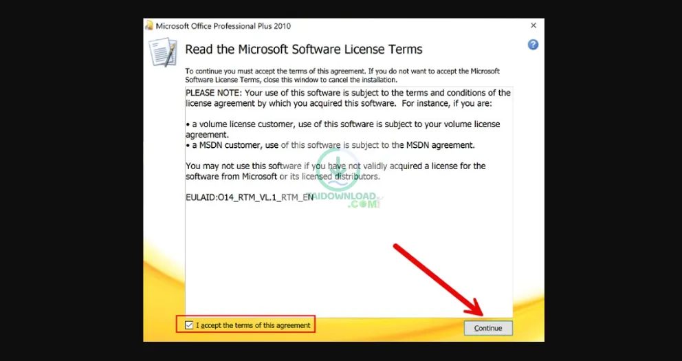 cài đặt office 2010