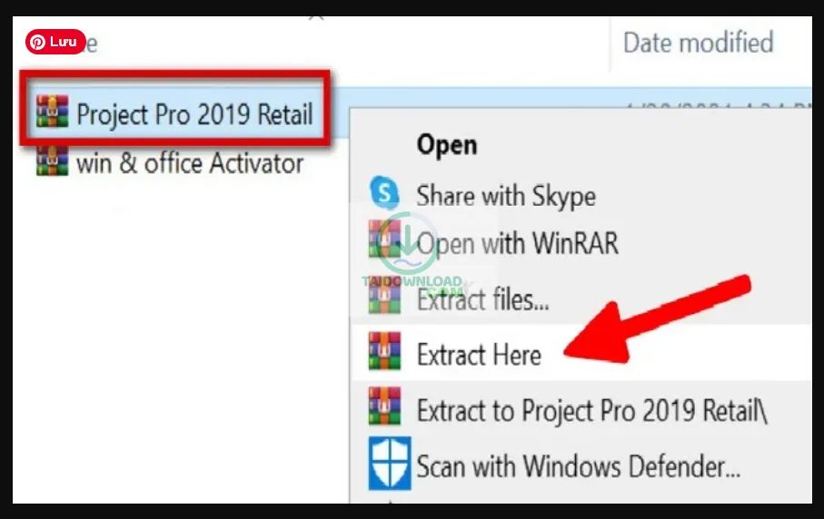 giải nén Project 2019