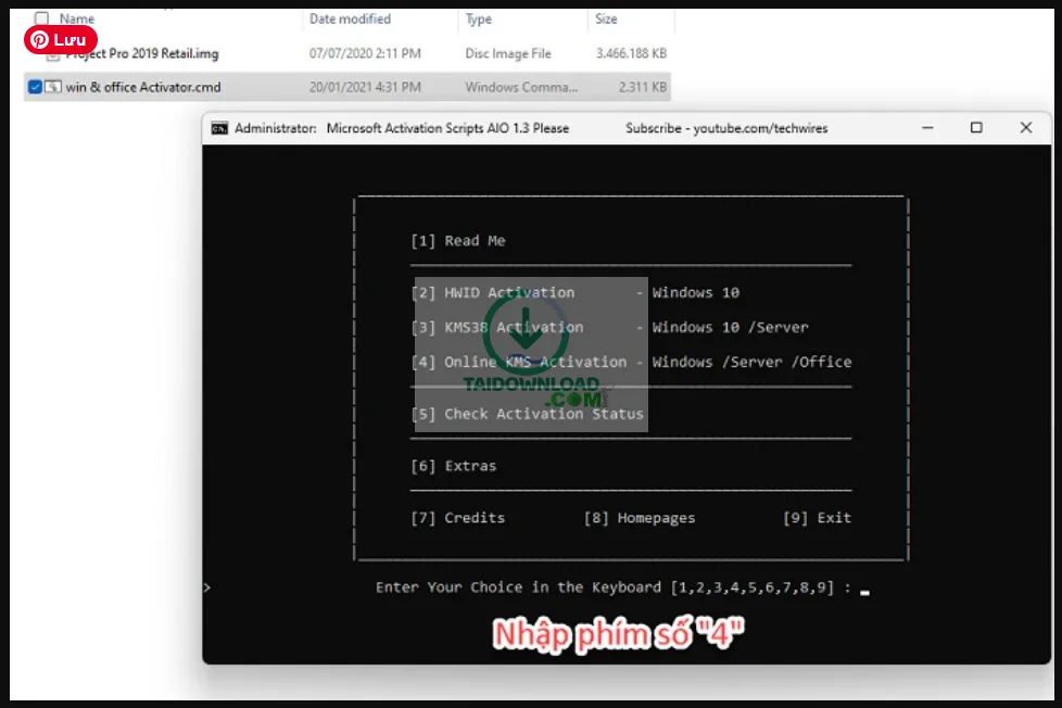 kích hoạt project 2019 bằng win & office Activator