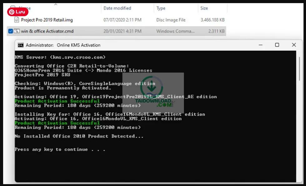 kích hoạt MS Project 2019