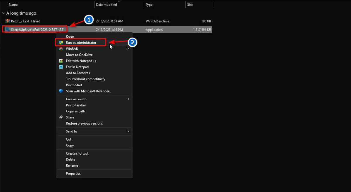 cài đặt SketchUp 2023