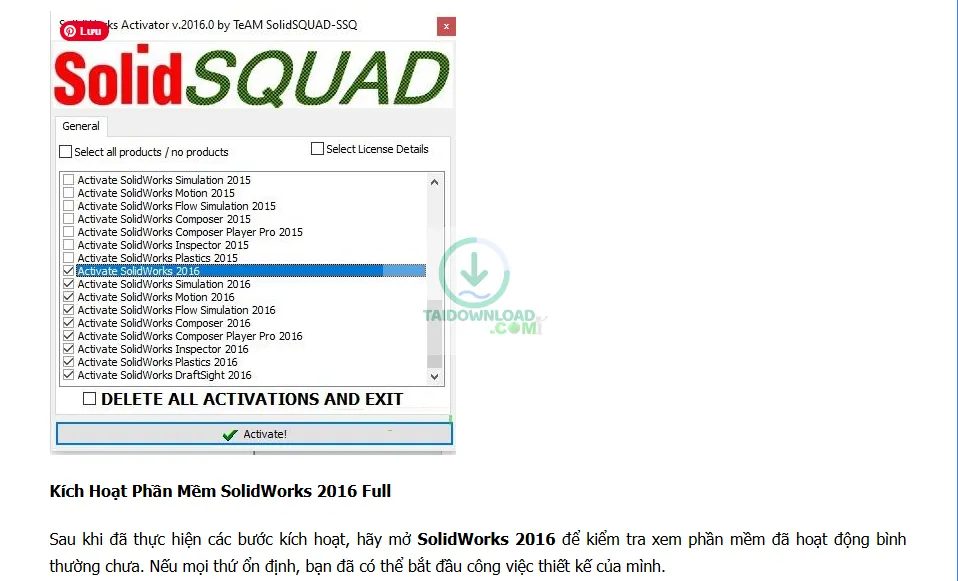 Hướng Dẫn Active Solidword 2016 (hình 2) Hướng Dẫn Active Solidword 2016 (hình 2)